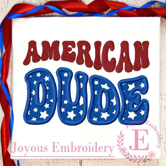 American Dude Applique Embroidery Design