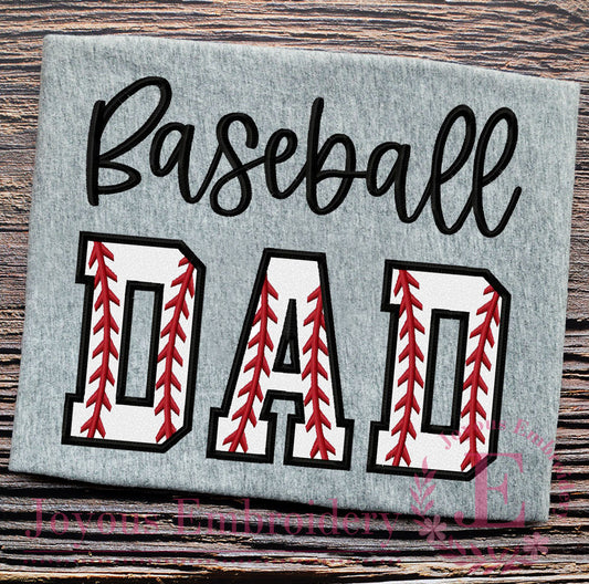 Baseball DAD Applique Embroidery