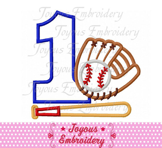 First Birthday Baseball Embroidery design
