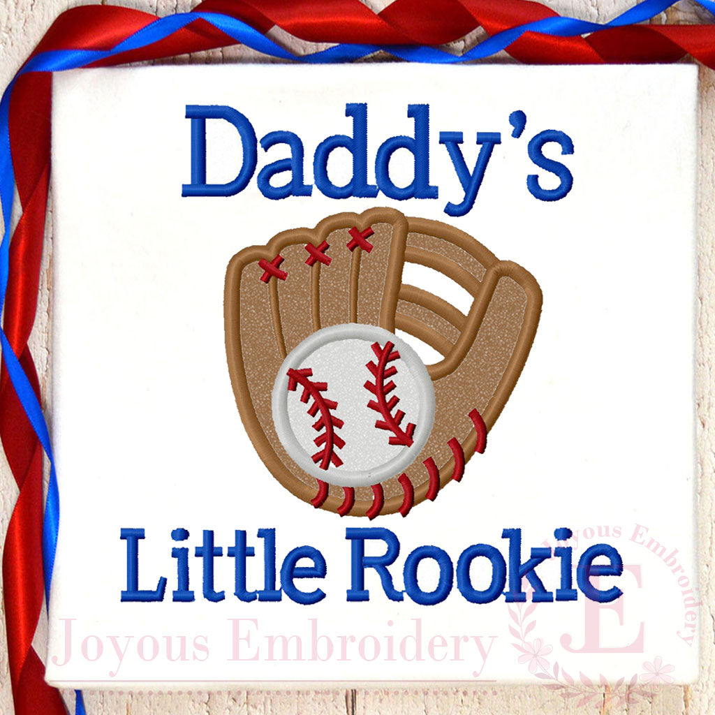 Daddy's Little Rookie Embroidery Design