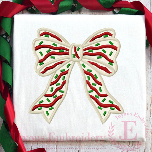 Christmas Side Bow Applique Embroidery