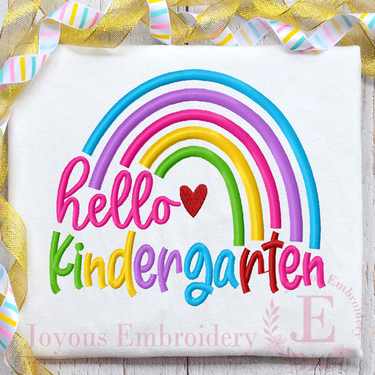 Hello Kindergarten Embroidery Design