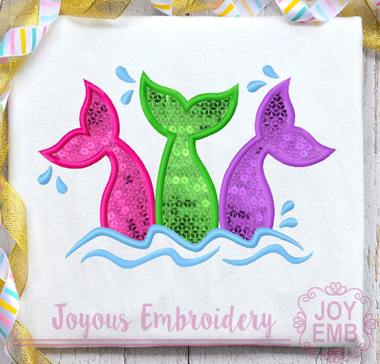 Mermaid Tail Applique Embroidery Design