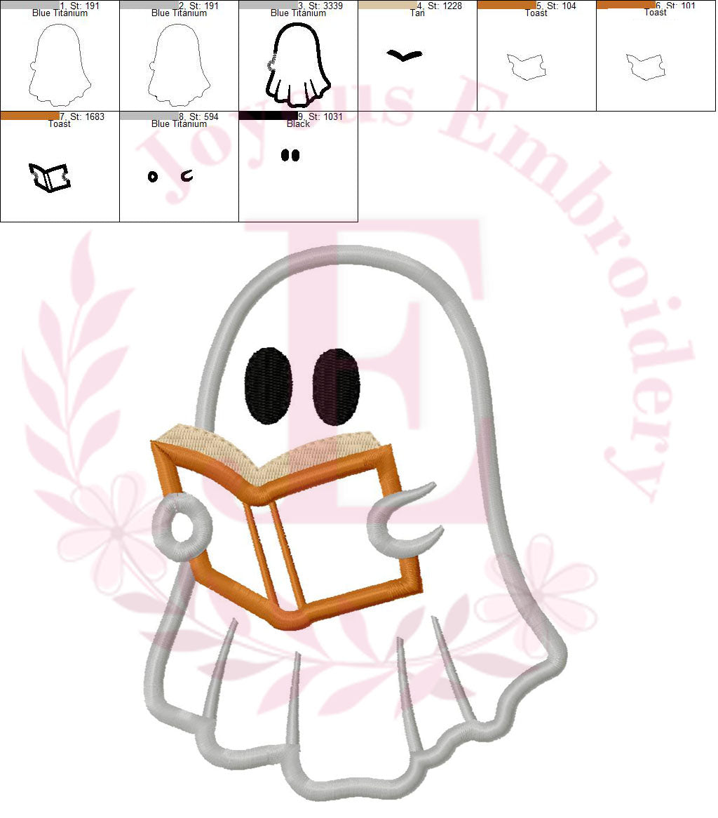 Reading Ghost Machine Embroidery Design