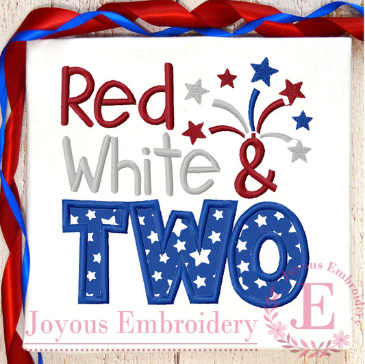 Red White and Two Applique Machine Embroidery Design