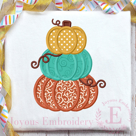 Pumpkin Applique Embroidery Design