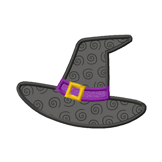 Halloween Witch Hat Applique Machine Embroidery Design
