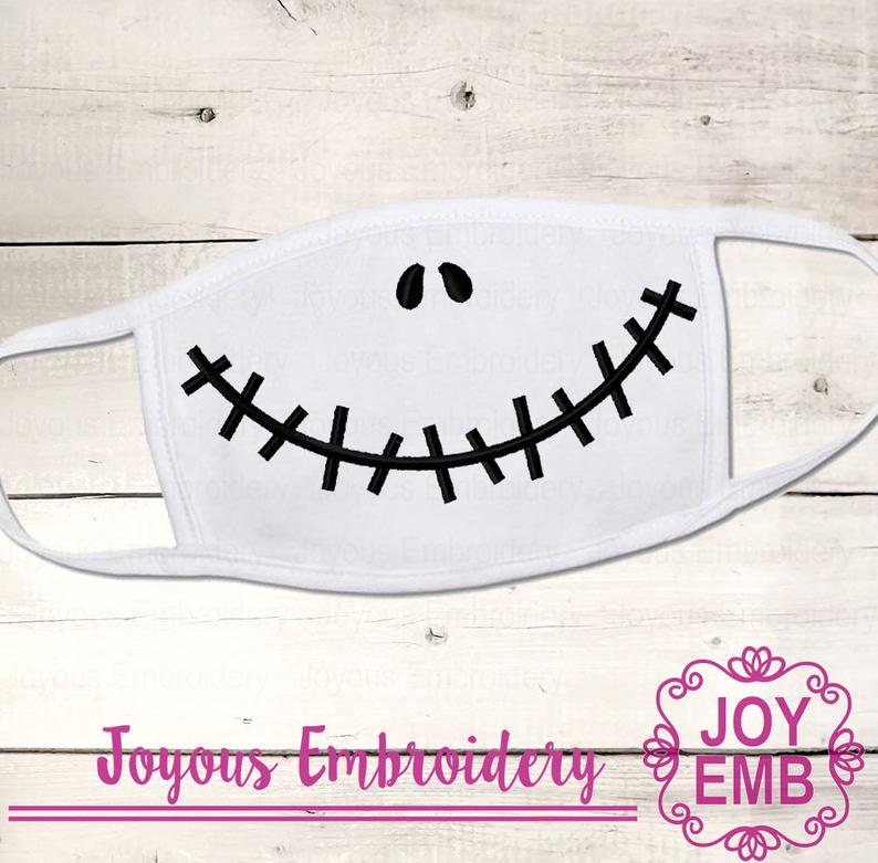 Jack Skeleton Applique Machine Embroidery Design,Jack face Mask applique,Creative Mask applique embroidery design NO:2708