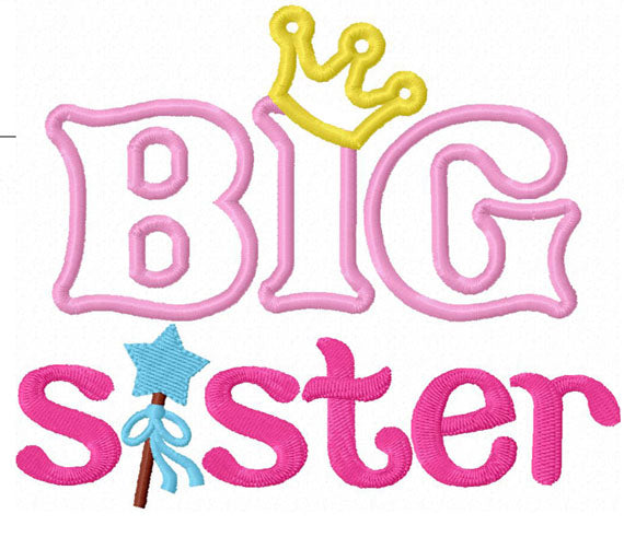 Big Sister Applique Machine Embroidery Design NO:1301