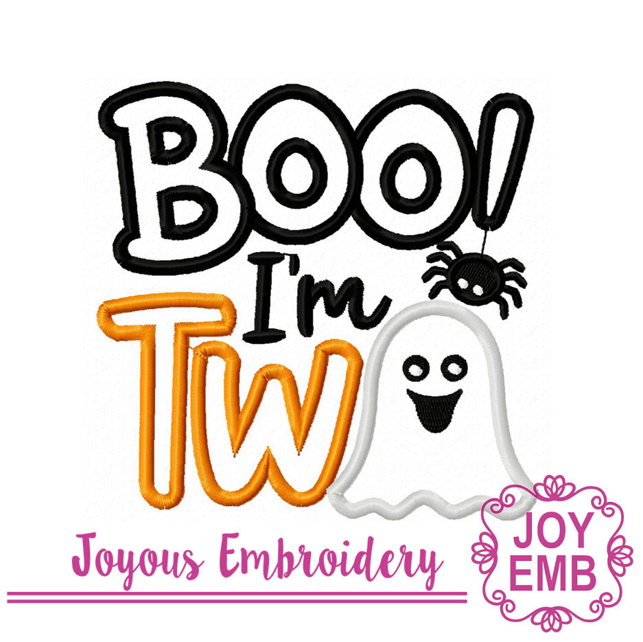 Halloween Boo I'm Two Machine embroidery file NO:3043