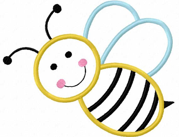 Instant Download Bumble bee Applique Machine Embroidery Design NO:1131