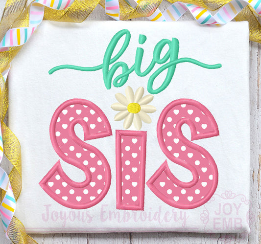 Big Sister Daisy Applique Machine Embroidery