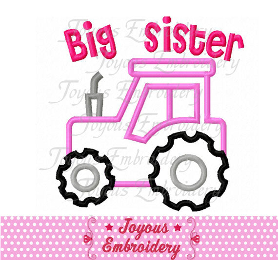 Big Sister Tractor Applique Embroidery Design NO:2135