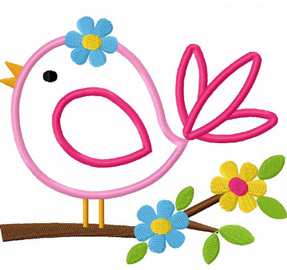Bird Applique Machine Embroidery Design NO:1291
