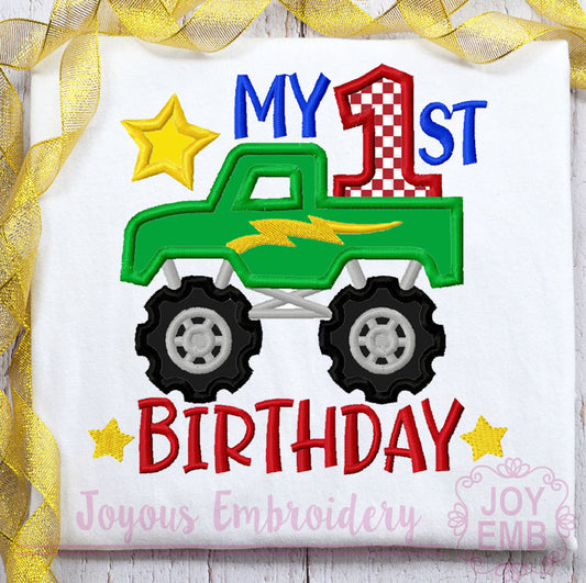 First Birthday Applique Machine Embroidery Design
