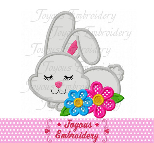 Easter Bunny Flower Applique Embroidery Design NO:2557