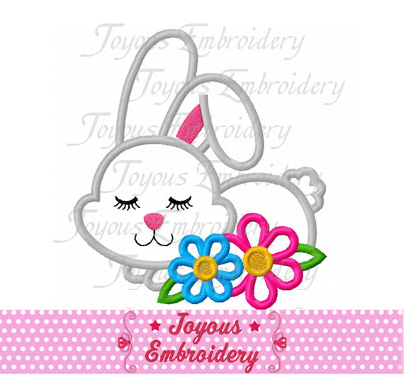Easter Bunny Flower Applique Embroidery Design NO:2557