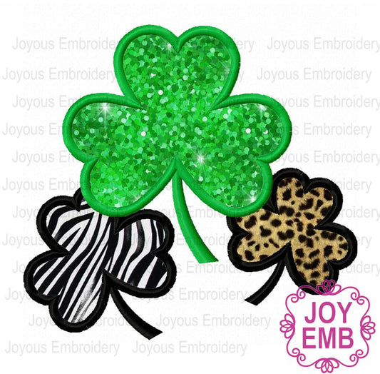 St.Patrick's Day Clover Applique Machine Embroidery Design NO:2683