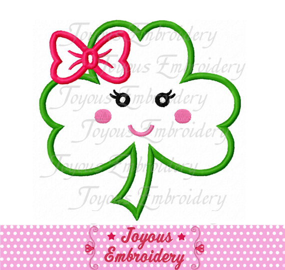 St Patricks Clover For girls Applique Machine Embroidery Design NO:1973