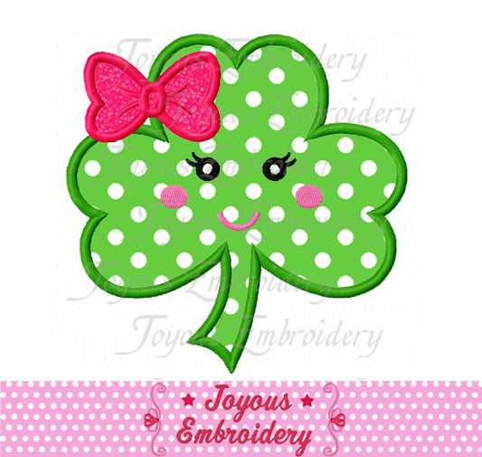St Patricks Clover For girls Applique Machine Embroidery Design NO:1973