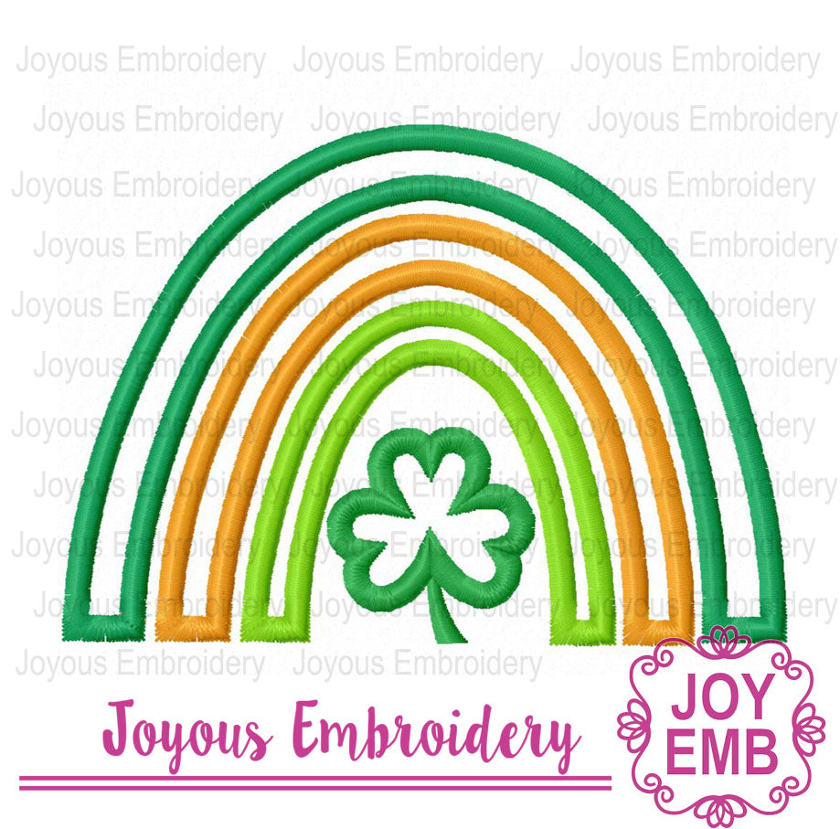 St Patricks Day Lucky Rainbow Embroidery file NO:3462