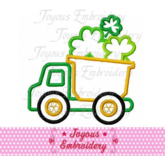St Patricks Truck Clover Applique Machine Embroidery Design NO:2447