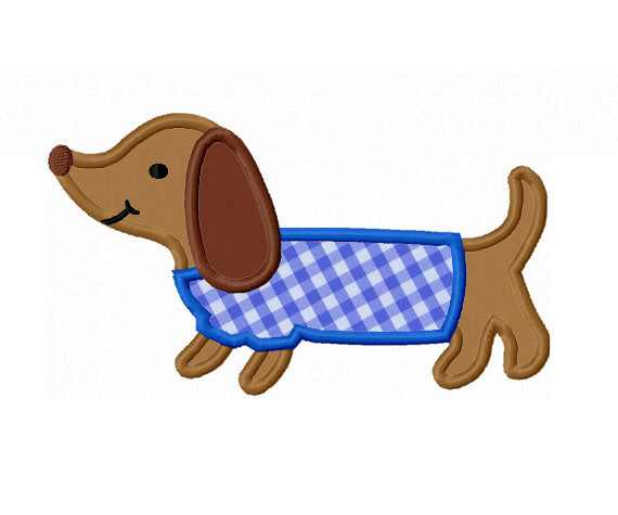 Instant Download Dachshund Applique Machine Embroidery Design NO:1404