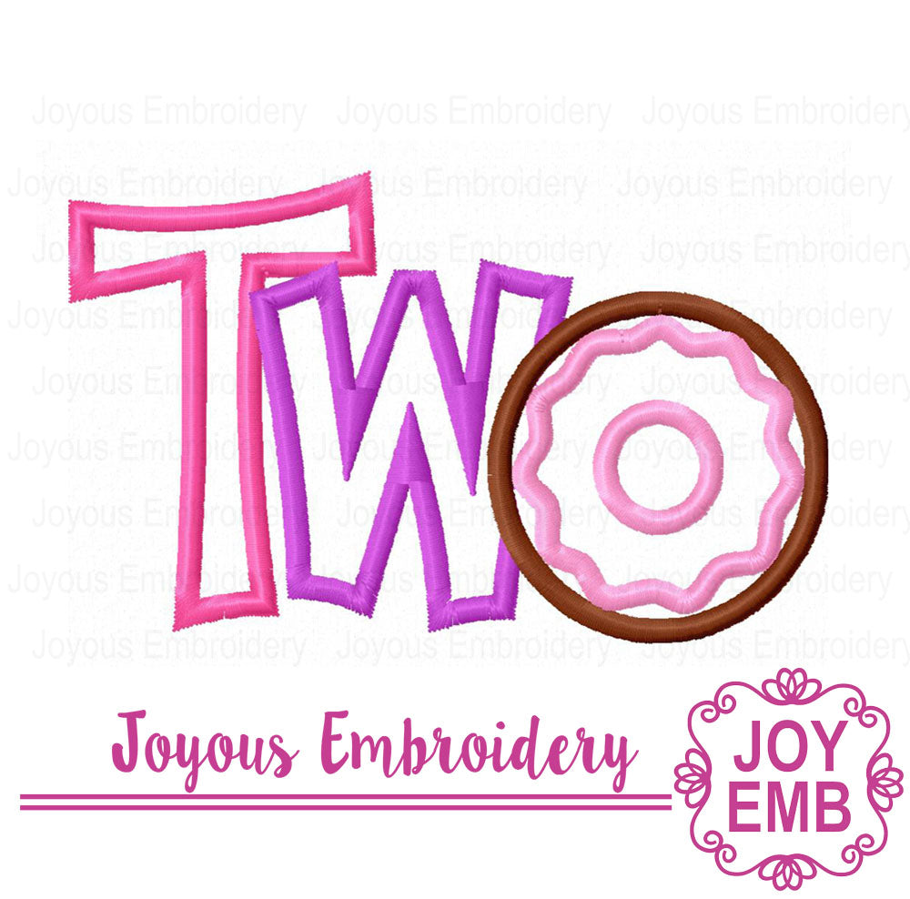 Instant Download Donut Two Applique Embroidery Design NO:2715