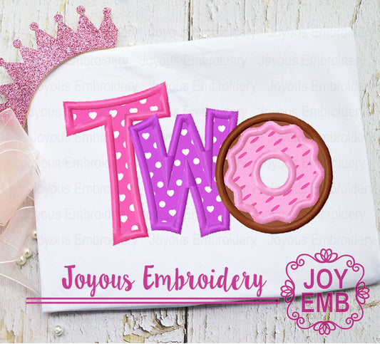 Instant Download Donut Two Applique Embroidery Design NO:2715