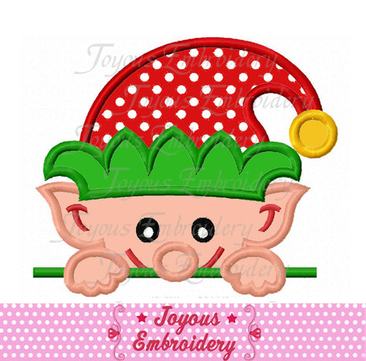 Christmas Elf Peeker Embroidery Applique Design NO:2420