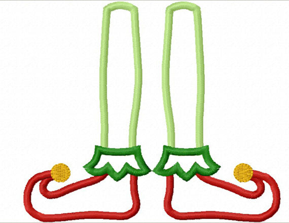 Christmas Elf Boots Applique Machine Embroidery Design NO:1237