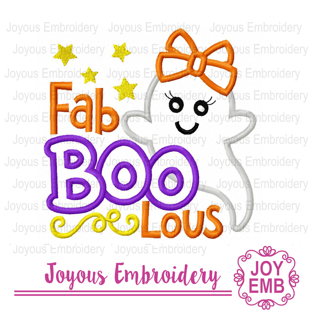 Fab Boo Clus Applique Machine Emboidery Design