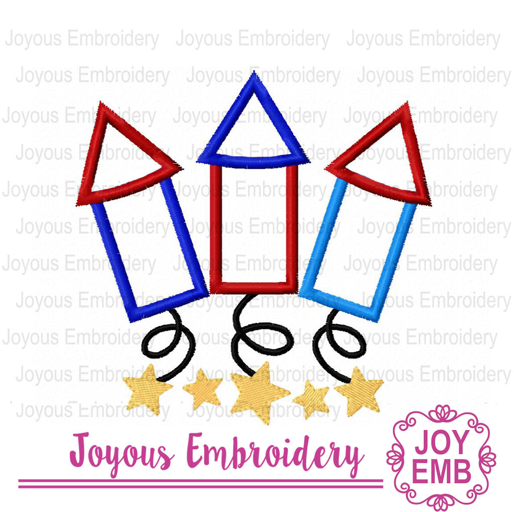 Fireworks Applique Machine Embroidery Design NO:3477