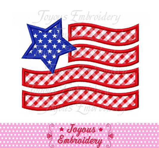 Instant Download Independence day Flag Applique Embroidery Design NO:1705