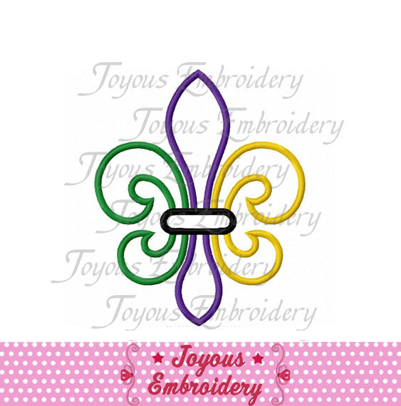 Mardi Gras Fleur de lis Applique Machine Embroidery Design NO:1470
