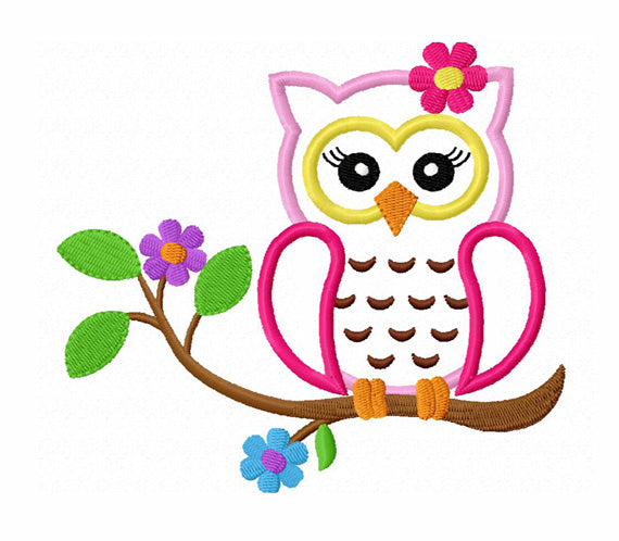 Instant Download Owl Applique Machine Embroidery Design NO:1330