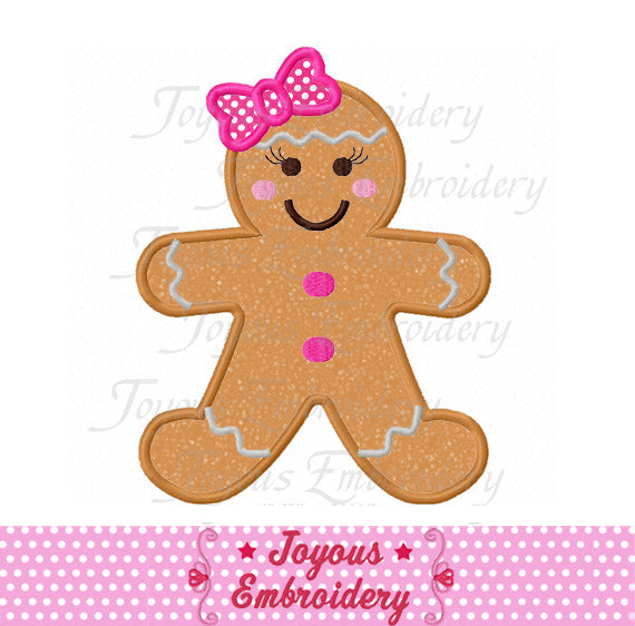 Christmas Gingerbread Girls Applique Machine Embroidery Design NO:2241
