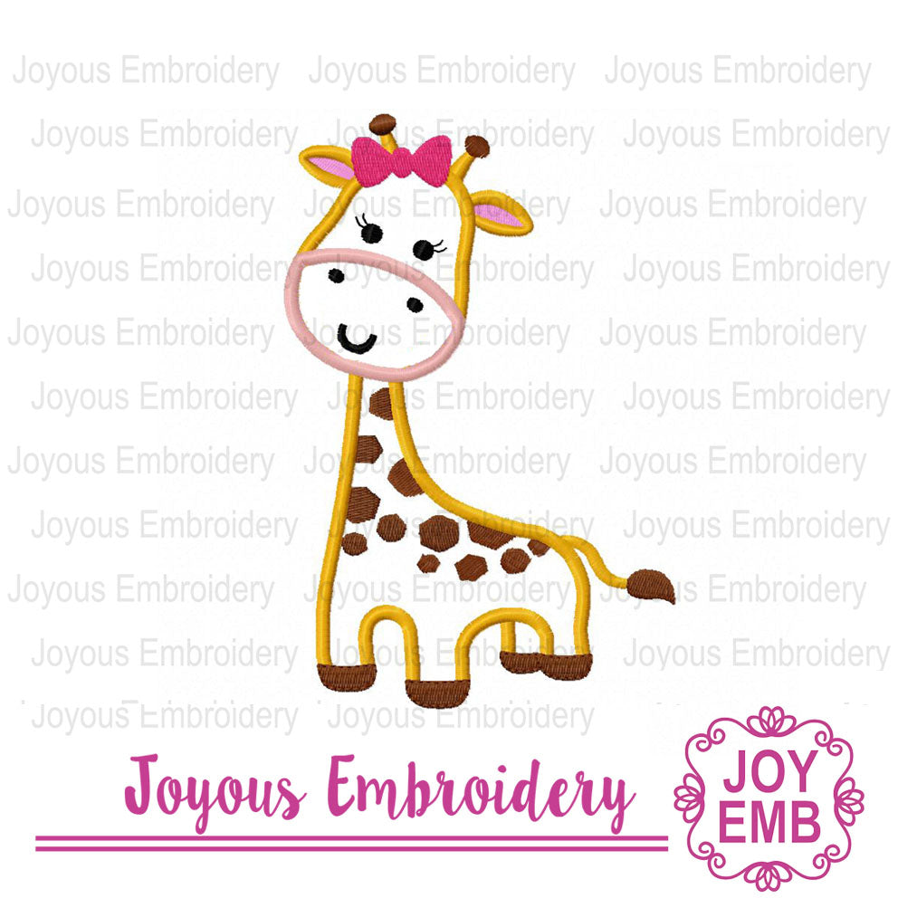 Giraffe Applique Machine Embroidery Design
