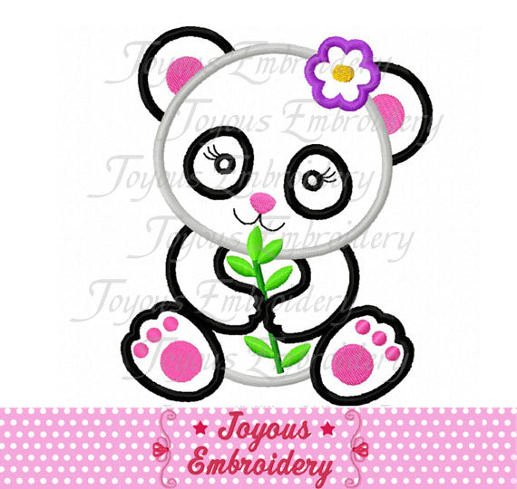 Girl panda Applique Machine Embroidery Design NO:2312