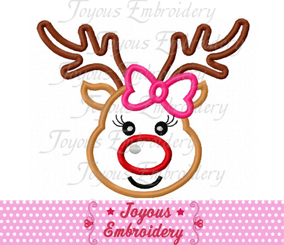 Reindeer For Girls Applique Embroidery Design NO:2239