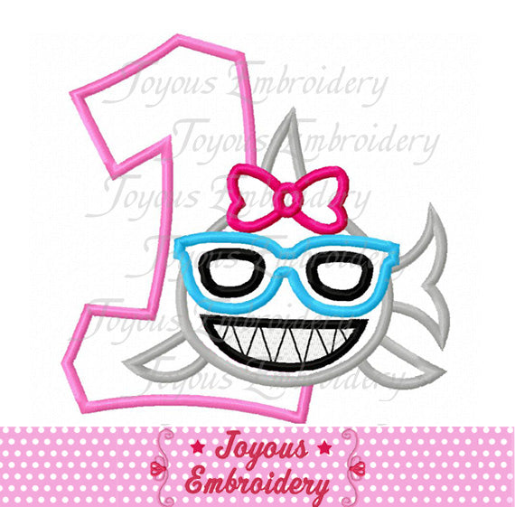 Shark Number 1 Applique Machine Embroidery Design NO:2920