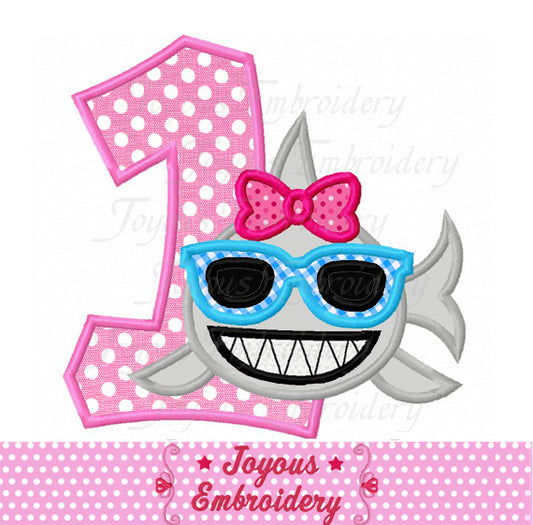 Shark Number 1 Applique Machine Embroidery Design NO:2920