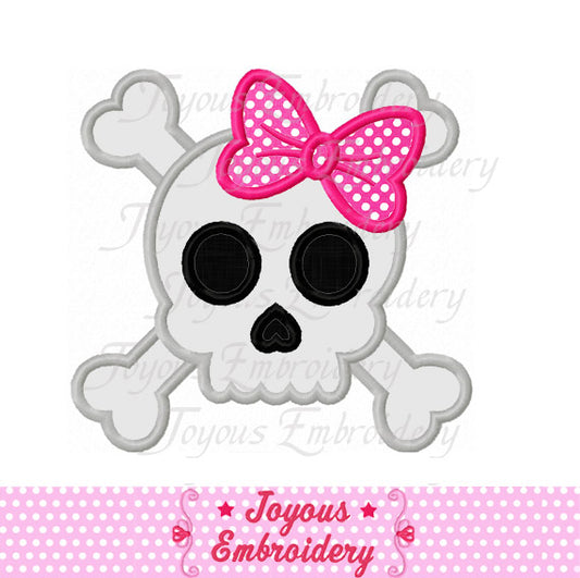 Girl Skull Applique Embroidery Design NO:1575