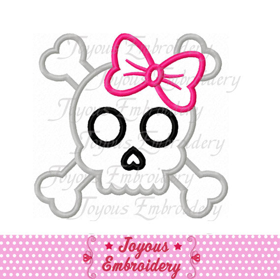 Girl Skull Applique Embroidery Design NO:1575