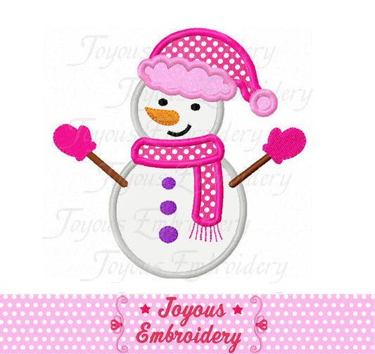Girl Snowman Applique Embroidery Design NO:1586