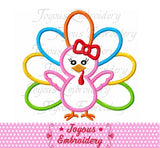 Thanksgiving Girl Turkey Embroidery Applique Design NO:2223