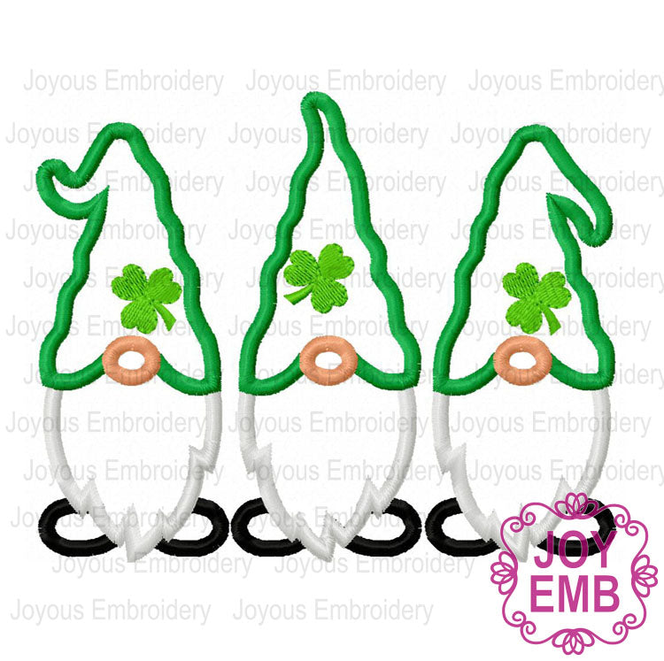 St Patricks day Gnome Applique Machine Embroidery Design NO:2681
