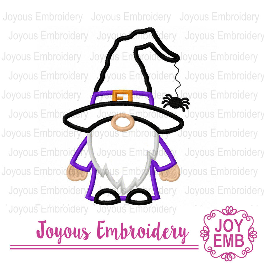 Halloween Gnome Applique Machine Embroidery Design