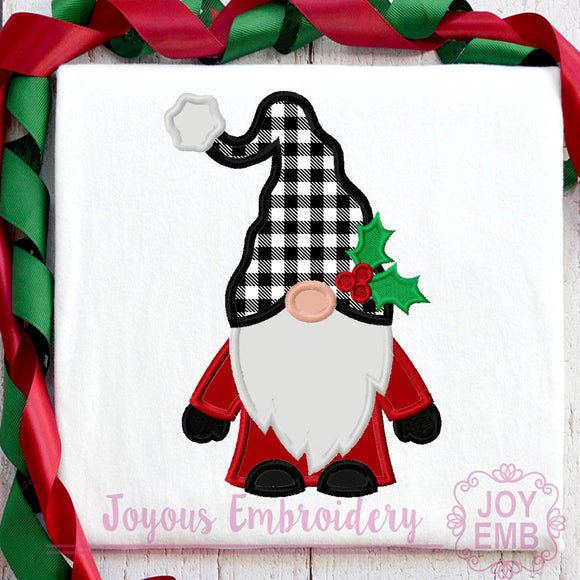 Christmas Gnome Applique Embroidery Design