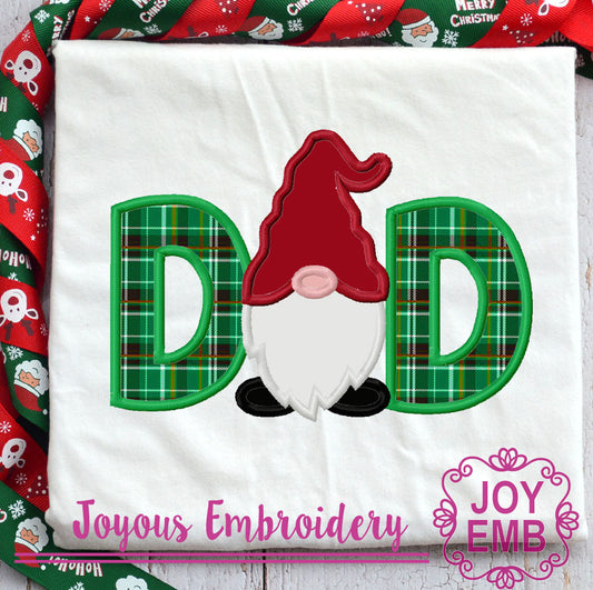 Christmas Gnome DAD Machine Embroidery Design NO:3119